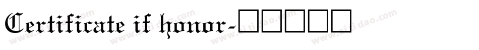 Certificate if honor字体转换